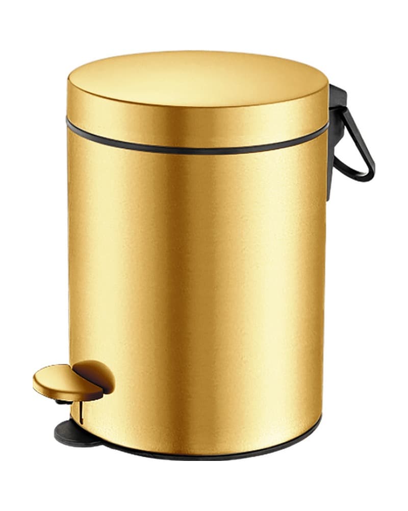 Χαρτοδοχείο 5lt soft close Sanco Waste Bins 90605-PVD-02BR PVD Golden Brass Brushed Φ20,5x28cm