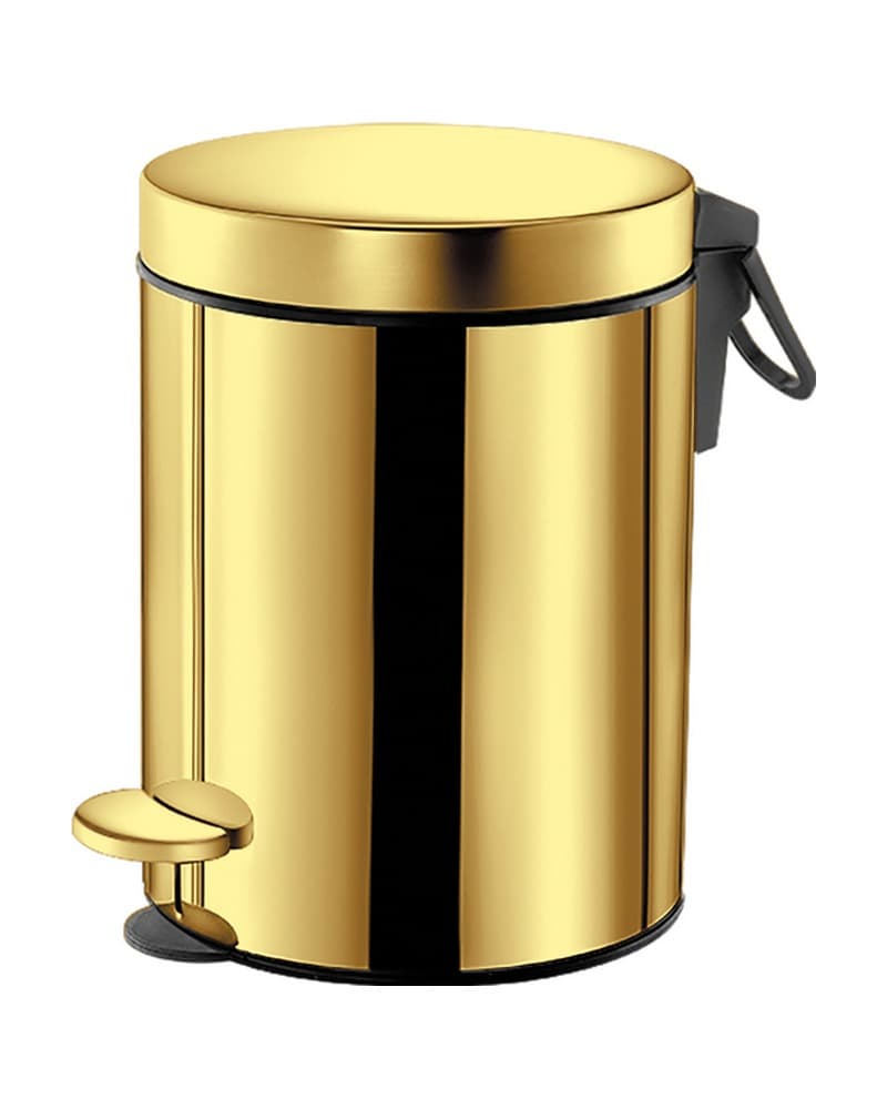 Χαρτοδοχείο 5lt soft close Sanco Waste Bins 90605-PVD-02PL PVD Golden Brass Polished Φ20,5x28cm