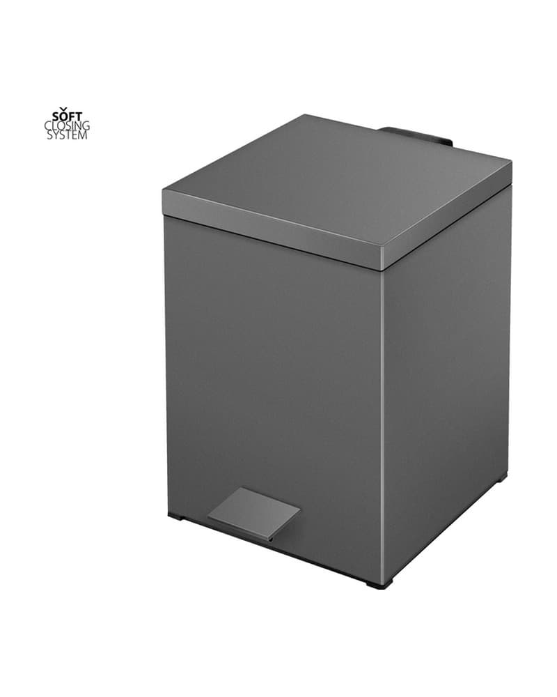 Χαρτοδοχείο 5lt soft close Sanco Waste Bins 90677-122 Graphite Dark 18x25x26,5cm
