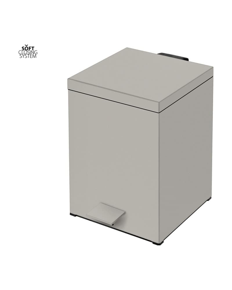 Χαρτοδοχείο 5lt soft close Sanco Waste Bins 90677-M104 Cement Gray Mat 18x25x26,5cm