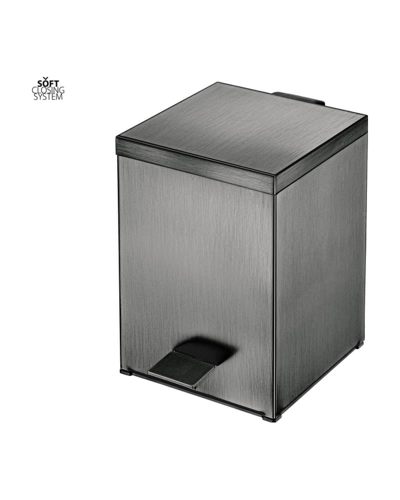 Χαρτοδοχείο 5lt soft close Sanco Waste Bins 90677-PVD-05BR PVD Gun Metal Brushed 18x25x26,5cm