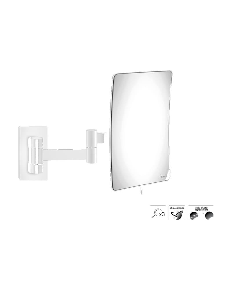 Μεγεθυντικός Καθρέπτης Επιτοίχιος (x3) Sanco Cosmetic mirrors MR-301-Μ101 Ματ Λευκό 15x25x21cm