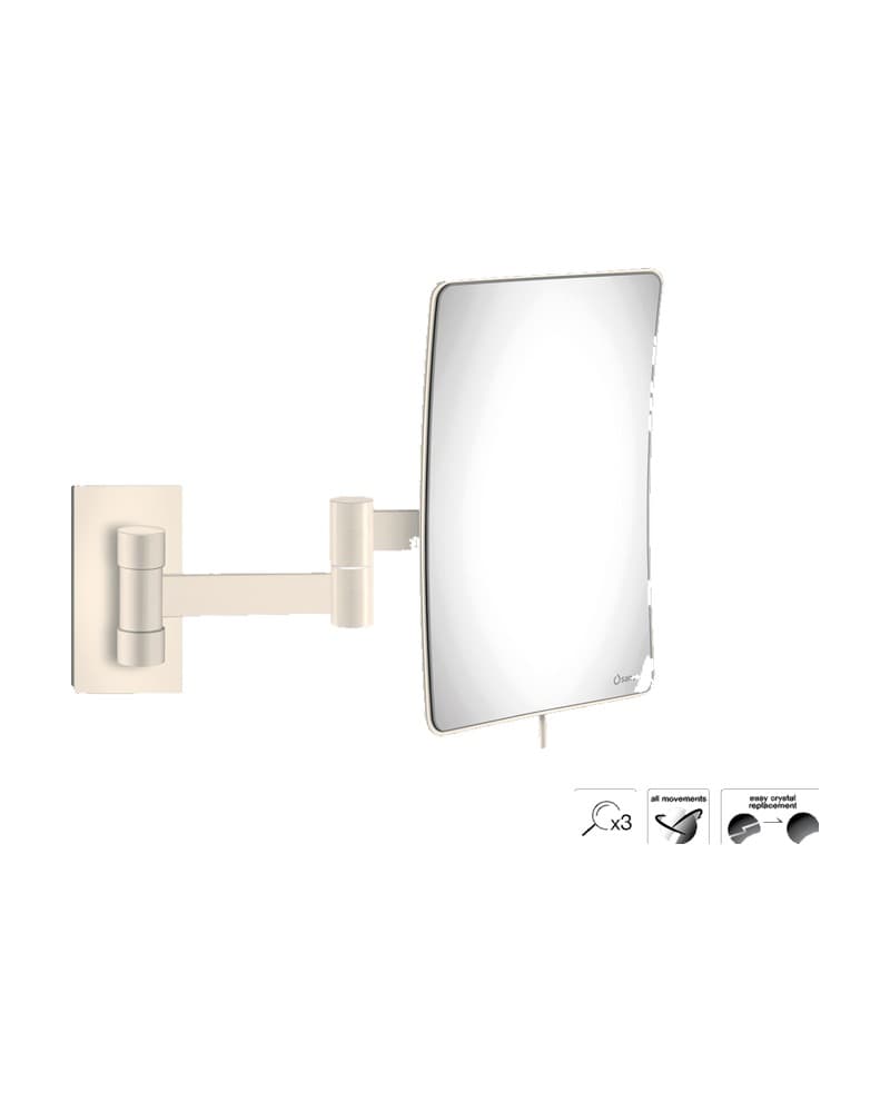 Μεγεθυντικός Καθρέπτης Επιτοίχιος (x3) Sanco Cosmetic mirrors MR-301-Μ102 Beige Mat 15x25x21cm