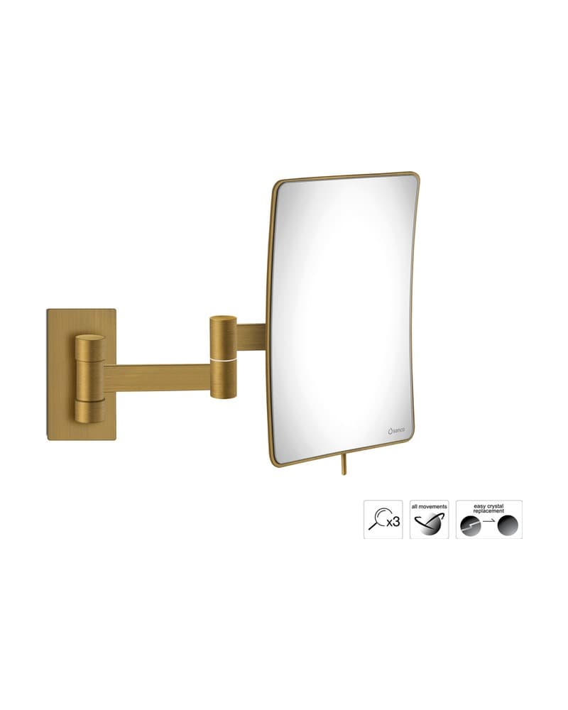 Μεγεθυντικός Καθρέπτης Επιτοίχιος (x3) Sanco Cosmetic mirrors MR-301-Μ25 Bronze Mat 15x25x21cm