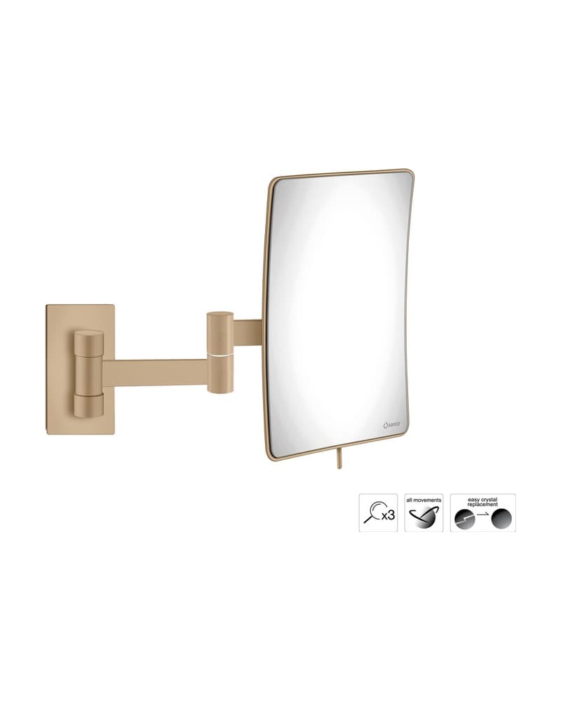 Μεγεθυντικός Καθρέπτης Επιτοίχιος (x3) Sanco Cosmetic mirrors MR-301-M103 Mocha Mat 15x25x21cm