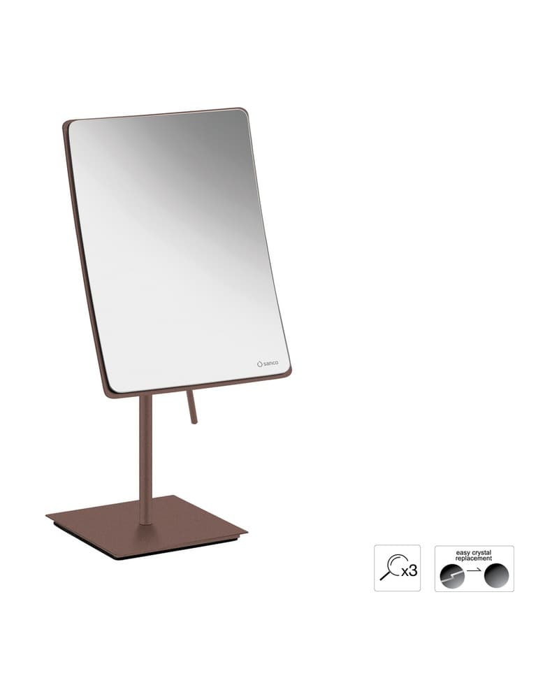 Μεγεθυντικός Καθρέπτης Επικαθήμενος (x3) Sanco Cosmetic mirrors MR-303-Α75 Wenge Grained 15x10x35cm