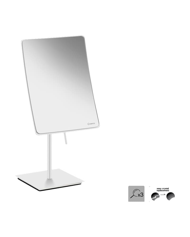 Μεγεθυντικός Καθρέπτης Επικαθήμενος (x3) Sanco Cosmetic mirrors MR-303-Μ101 Ματ Λευκό 15x10x35cm