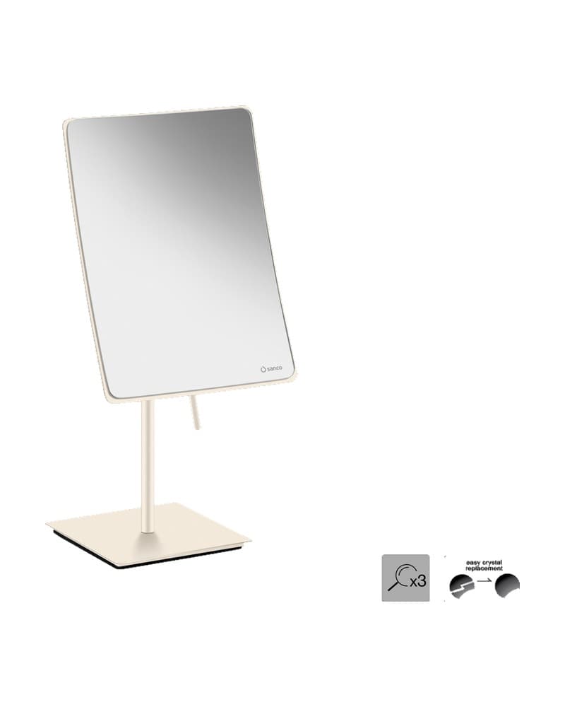 Μεγεθυντικός Καθρέπτης Επικαθήμενος (x3) Sanco Cosmetic mirrors MR-303-Μ102 Beige Mat 15x10x35cm