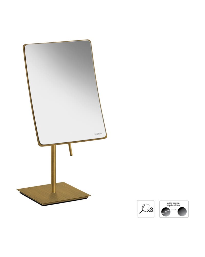 Μεγεθυντικός Καθρέπτης Επικαθήμενος (x3) Sanco Cosmetic mirrors MR-303-Μ25 Bronze Mat 15x10x35cm