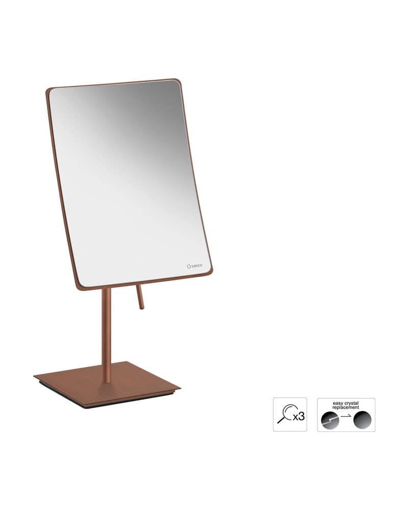 Μεγεθυντικός Καθρέπτης Επικαθήμενος (x3) Sanco Cosmetic mirrors MR-303-Μ26 Rame Mat 15x10x35cm