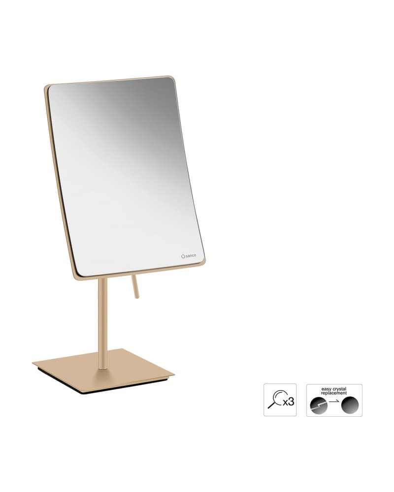 Μεγεθυντικός Καθρέπτης Επικαθήμενος (x3) Sanco Cosmetic mirrors MR-303-M103 Mocha Mat 15x10x35cm