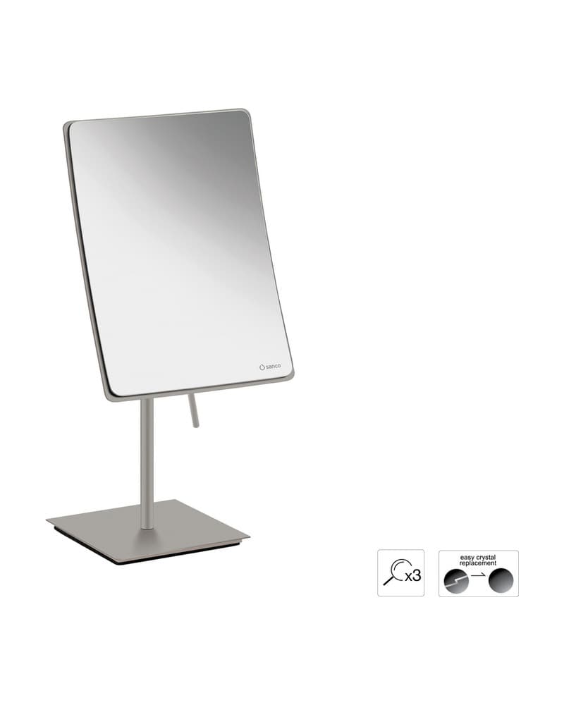 Μεγεθυντικός Καθρέπτης Επικαθήμενος (x3) Sanco Cosmetic mirrors MR-303-M104 Cement Gray Mat 15x10x35cm