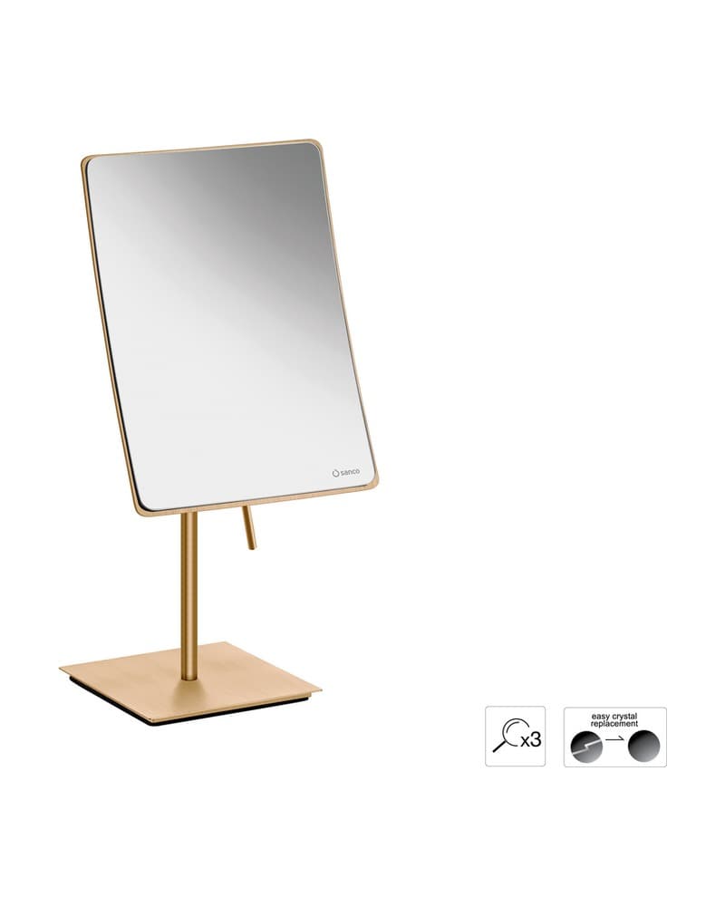 Μεγεθυντικός Καθρέπτης Επικαθήμενος (x3) Sanco Cosmetic mirrors MR-303-PVD-01BR PVD Warm Bronze Brushed 15x10x35cm