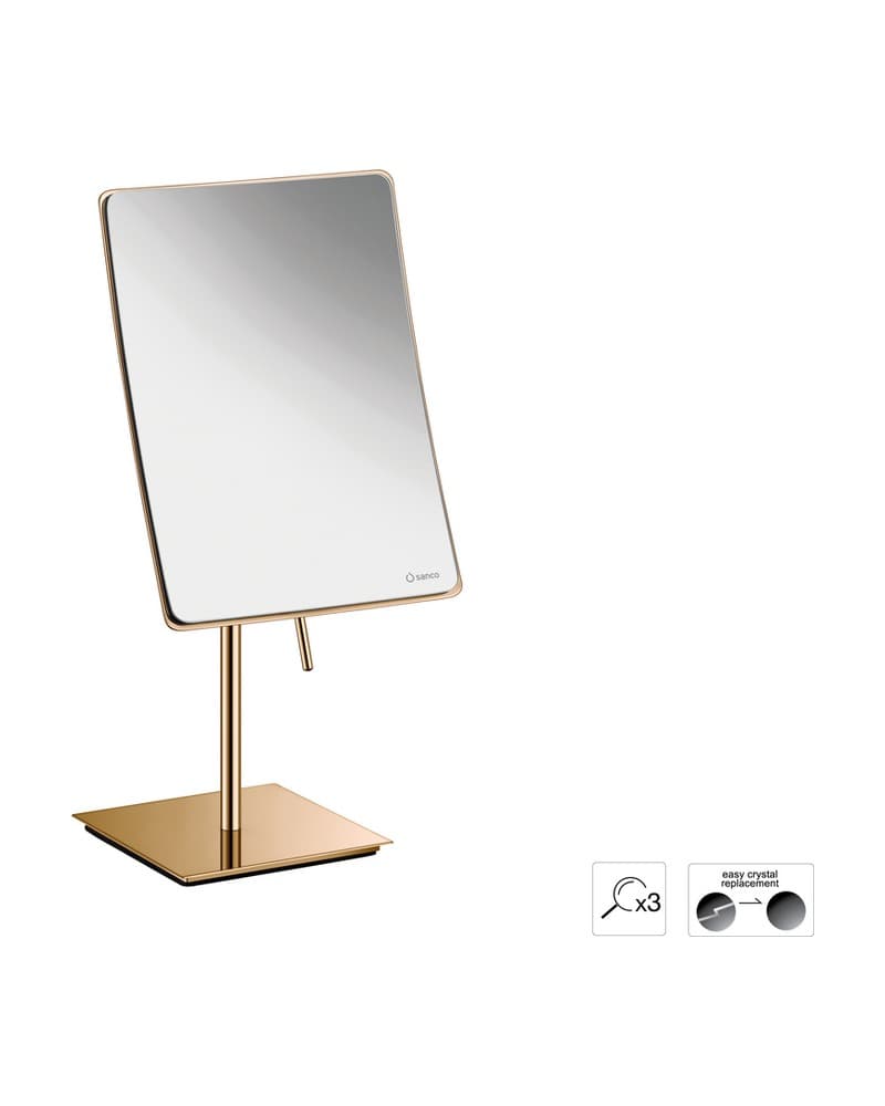 Μεγεθυντικός Καθρέπτης Επικαθήμενος (x3) Sanco Cosmetic mirrors MR-303-PVD-01PL PVD Warm Bronze Polished 15x10x35cm