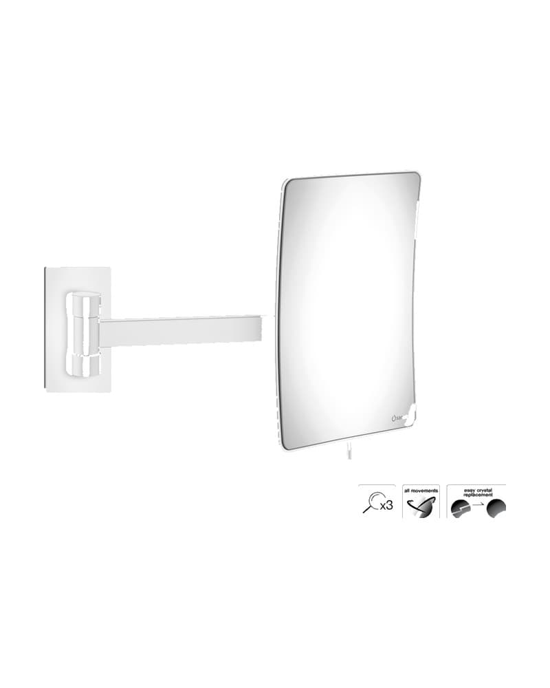 Μεγεθυντικός Καθρέπτης Επιτοίχιος (x3) Sanco Cosmetic mirrors MR-305-Μ101 Ματ Λευκό 15x21x33,5cm