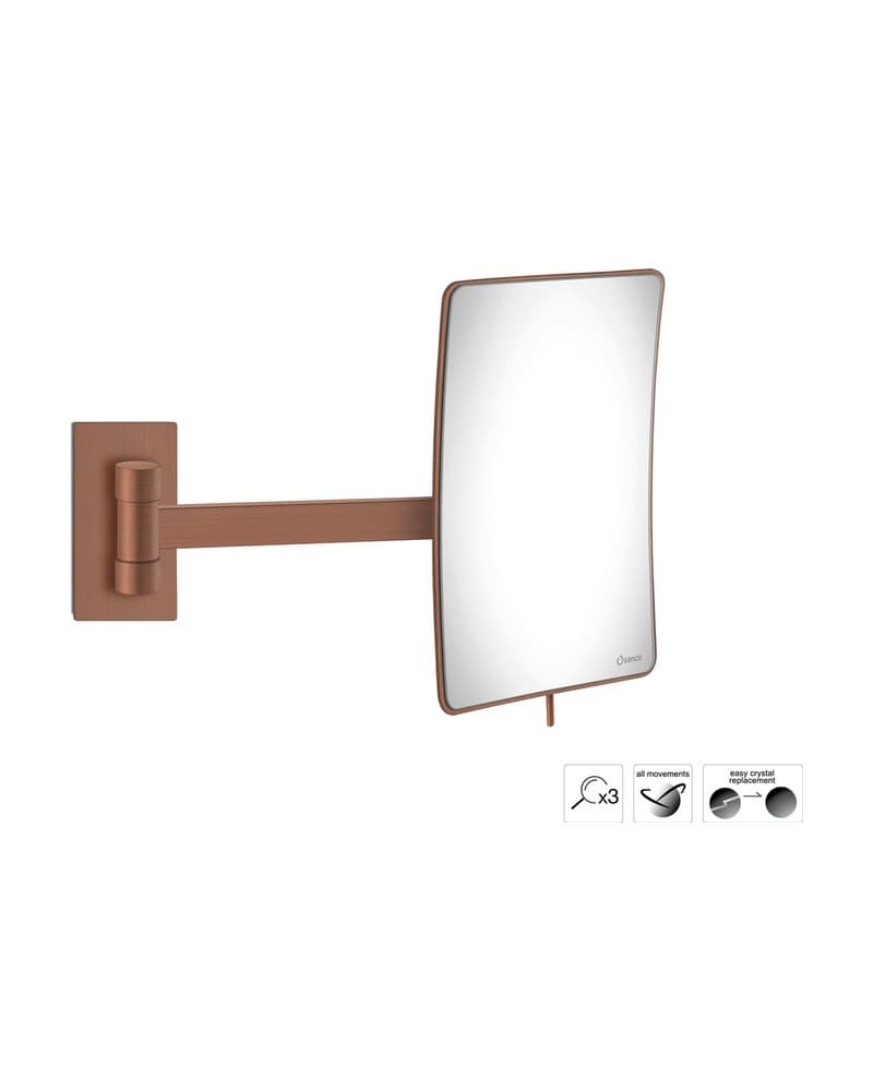 Μεγεθυντικός Καθρέπτης Επιτοίχιος (x3) Sanco Cosmetic mirrors MR-305-Μ26 Rame Mat 15x21x33,5cm