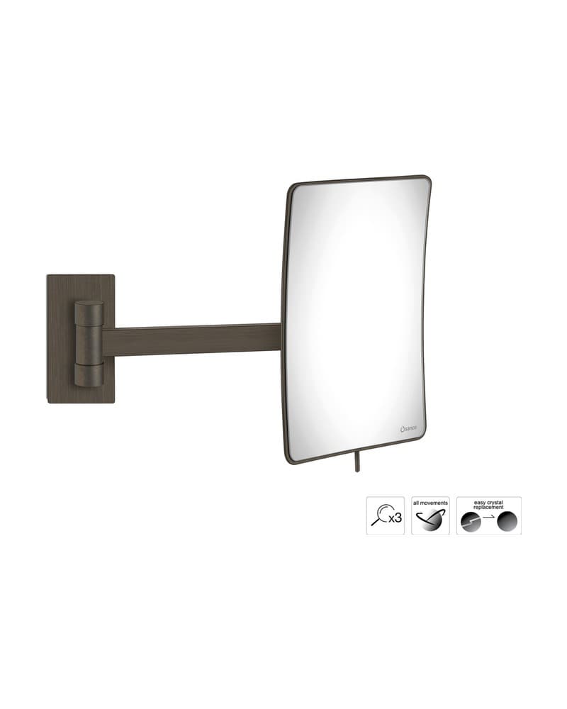 Μεγεθυντικός Καθρέπτης Επιτοίχιος (x3) Sanco Cosmetic mirrors MR-305-DM25 Dark Bronze Mat 15x21x33,5cm
