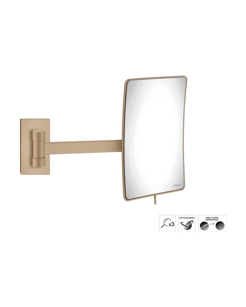 Μεγεθυντικός Καθρέπτης Επιτοίχιος (x3) Sanco Cosmetic mirrors MR-305-M103 Mocha Mat 15x21x33,5cm