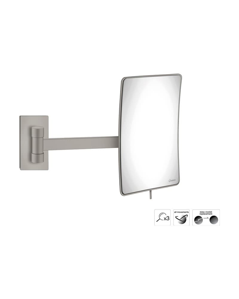 Μεγεθυντικός Καθρέπτης Επιτοίχιος (x3) Sanco Cosmetic mirrors MR-305-M104 Cement Gray Mat 15x21x33,5cm