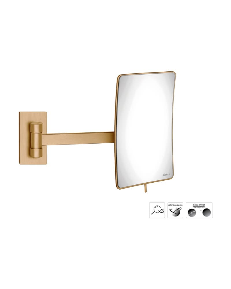 Μεγεθυντικός Καθρέπτης Επιτοίχιος (x3) Sanco Cosmetic mirrors MR-305-PVD-01BR PVD Warm Bronze Brushed 15x21x33,5cm