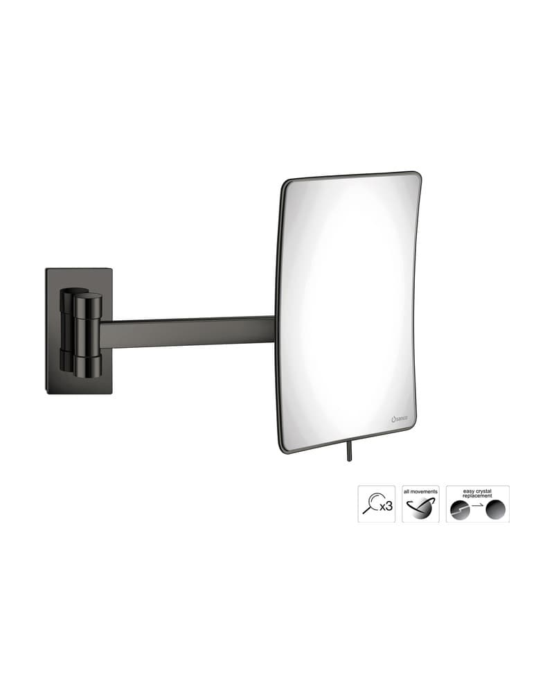 Μεγεθυντικός Καθρέπτης Επιτοίχιος (x3) Sanco Cosmetic mirrors MR-305-PVD-05PL PVD Gun Metal Polished 15x21x33,5cm