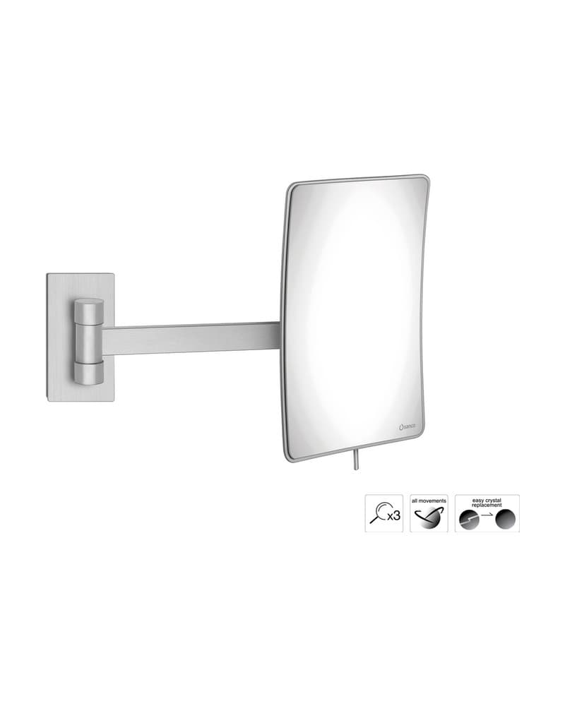 Μεγεθυντικός Καθρέπτης Επιτοίχιος (x3) Sanco Cosmetic mirrors MR-305-PVD-11BR PVD Nickel Steel 15x21x33,5cm