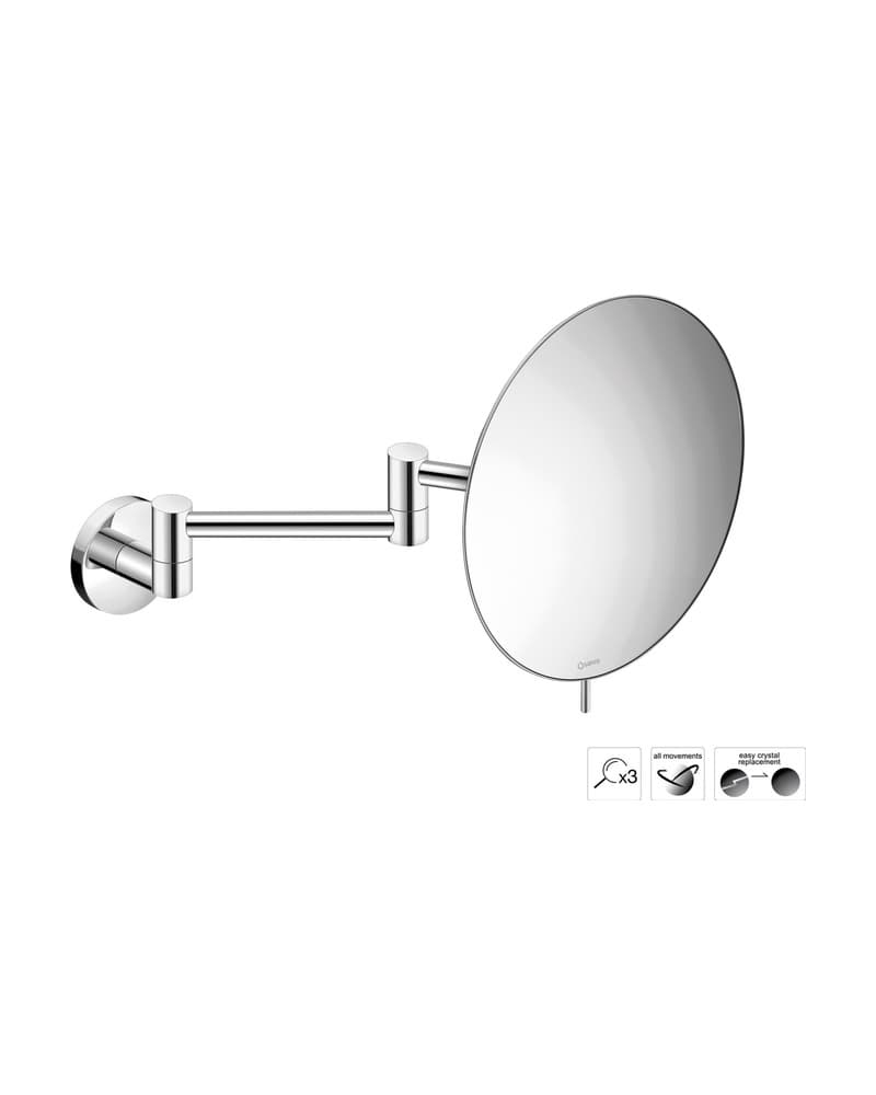 Μεγεθυντικός Καθρέπτης Επιτοίχιος (x3) Sanco Cosmetic mirrors MR-701-Α03 Χρώμιο Φ20x38cm