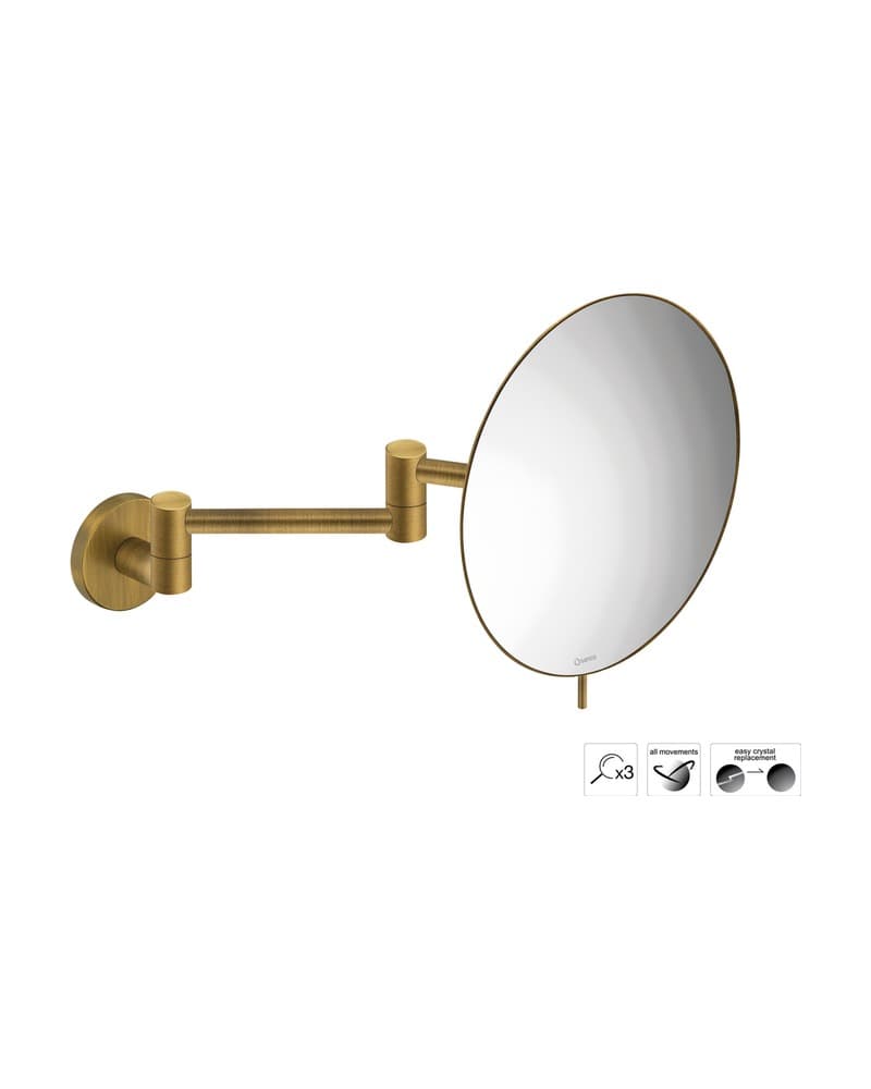 Μεγεθυντικός Καθρέπτης Επιτοίχιος (x3) Sanco Cosmetic mirrors MR-701-Μ25 Bronze Mat Φ20x38cm
