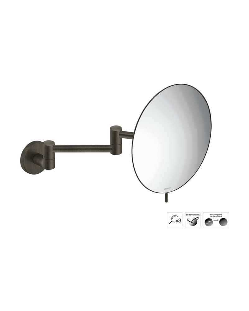 Μεγεθυντικός Καθρέπτης Επιτοίχιος (x3) Sanco Cosmetic mirrors MR-701-DM25 Dark Bronze Mat Φ20x38cm
