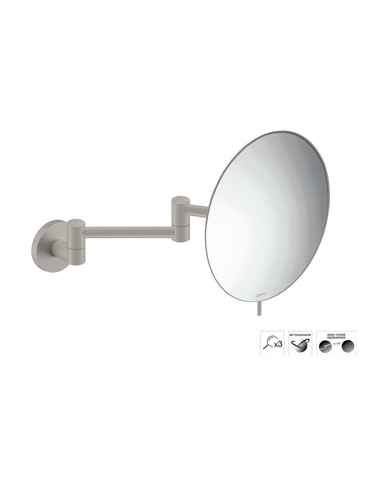 Μεγεθυντικός Καθρέπτης Επιτοίχιος (x3) Sanco Cosmetic mirrors MR-701-M104 Cement Gray Mat Φ20x38cm