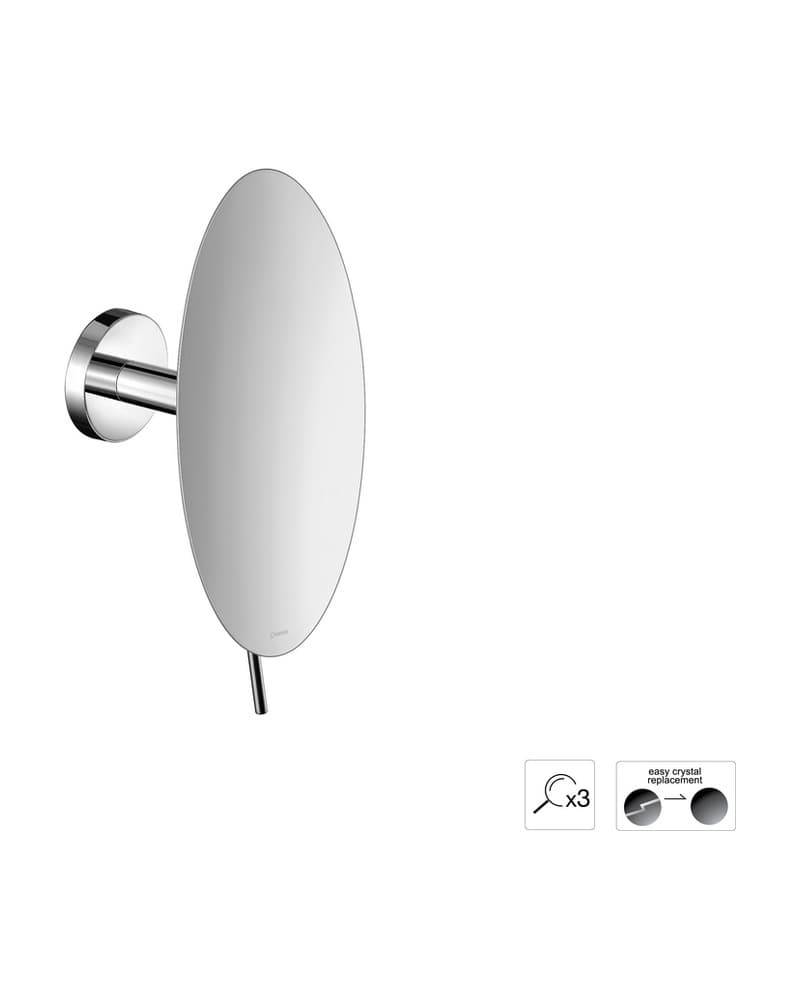 Μεγεθυντικός Καθρέπτης Επιτοίχιος (x3) Sanco Cosmetic mirrors MR-702-Α03 Χρώμιο Φ20x12cm
