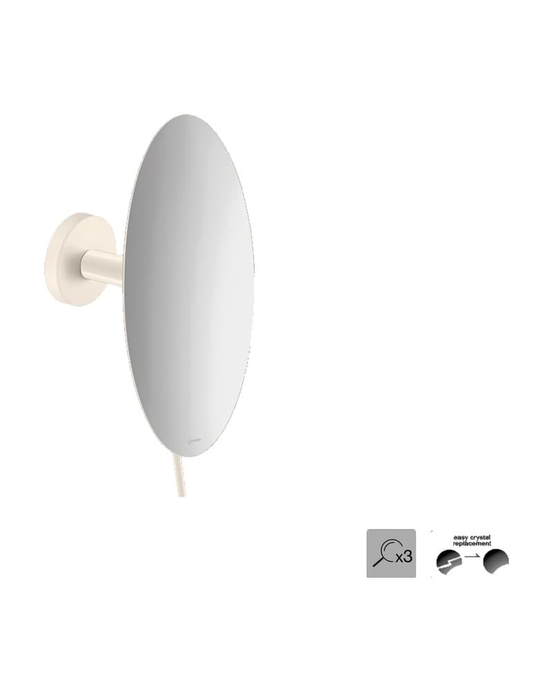 Μεγεθυντικός Καθρέπτης Επιτοίχιος (x3) Sanco Cosmetic mirrors MR-702-Μ102 Beige Mat Φ20x12cm