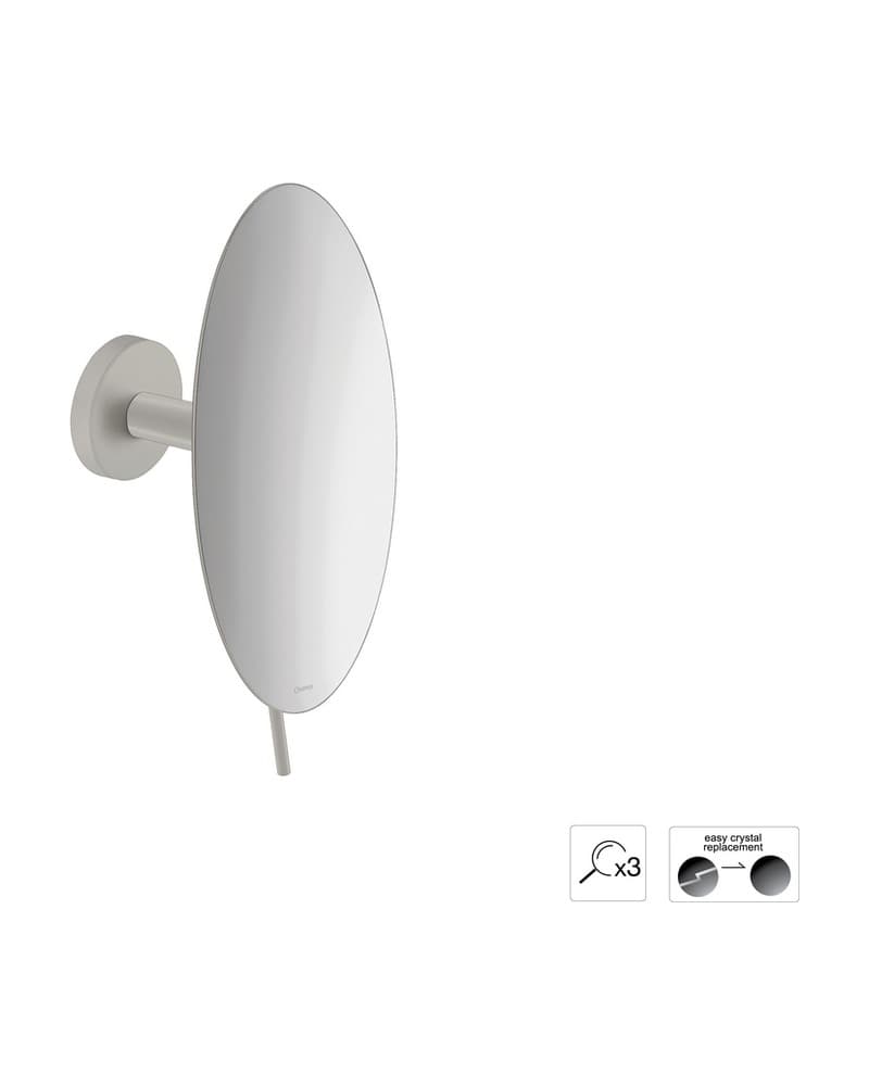 Μεγεθυντικός Καθρέπτης Επιτοίχιος (x3) Sanco Cosmetic mirrors MR-702-M104 Cement Gray Mat Φ20x12cm