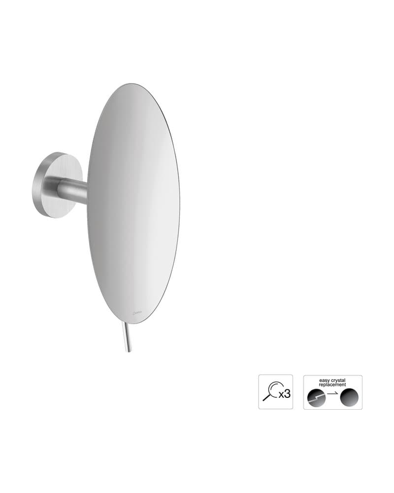 Μεγεθυντικός Καθρέπτης Επιτοίχιος (x3) Sanco Cosmetic mirrors MR-702-PVD-11BR PVD Nickel Steel Φ20x12cm