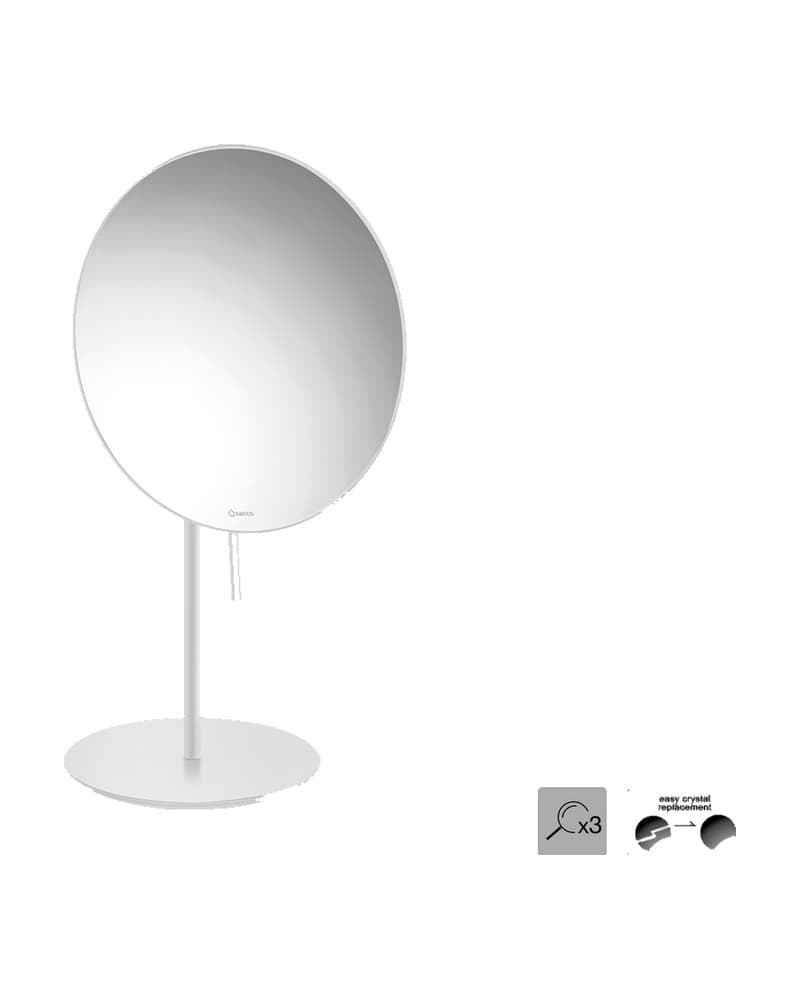 Μεγεθυντικός Καθρέπτης Επικαθήμενος (x3) Sanco Cosmetic mirrors MR-703-Μ101 Ματ Λευκό Φ20x33,5cm
