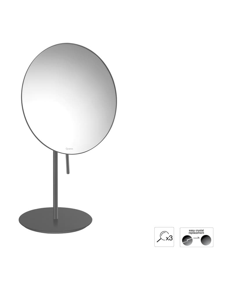 Μεγεθυντικός Καθρέπτης Επικαθήμενος (x3) Sanco Cosmetic mirrors MR-703-Μ118 Anthracite Grained Φ20x33,5cm