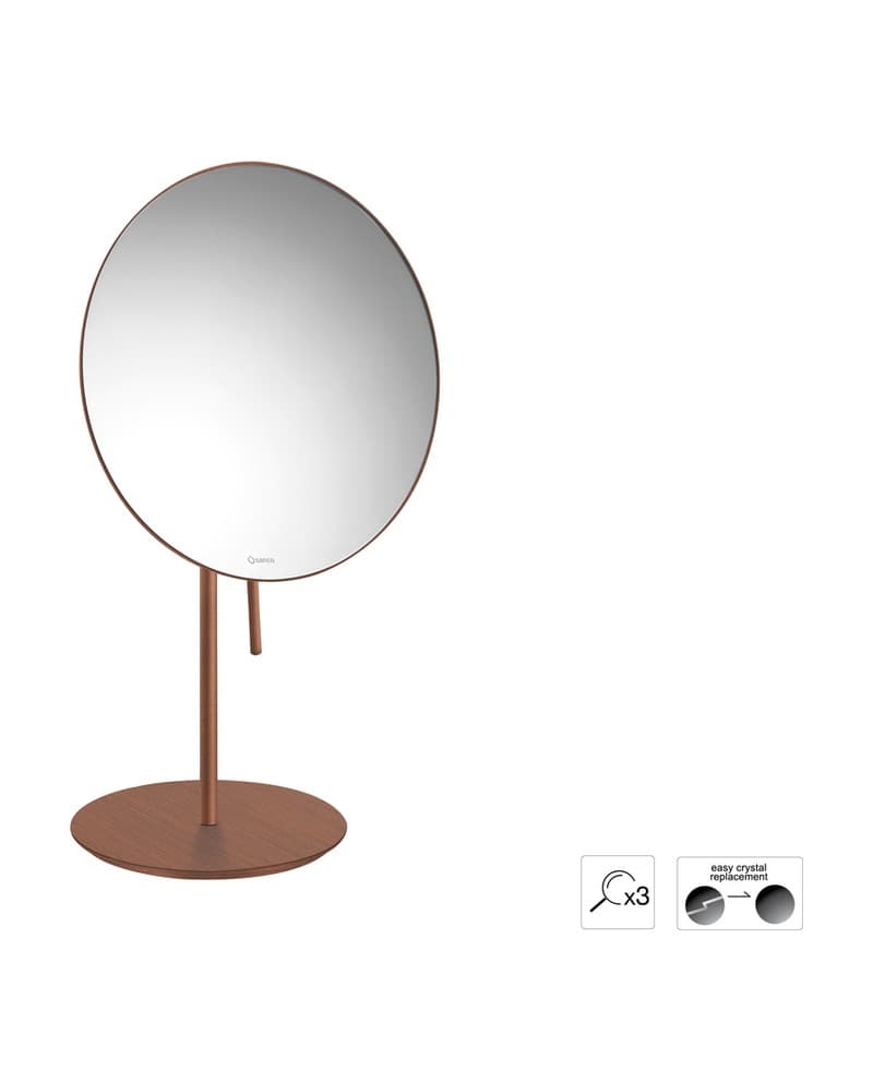 Μεγεθυντικός Καθρέπτης Επικαθήμενος (x3) Sanco Cosmetic mirrors MR-703-Μ26 Rame Mat Φ20x33,5cm