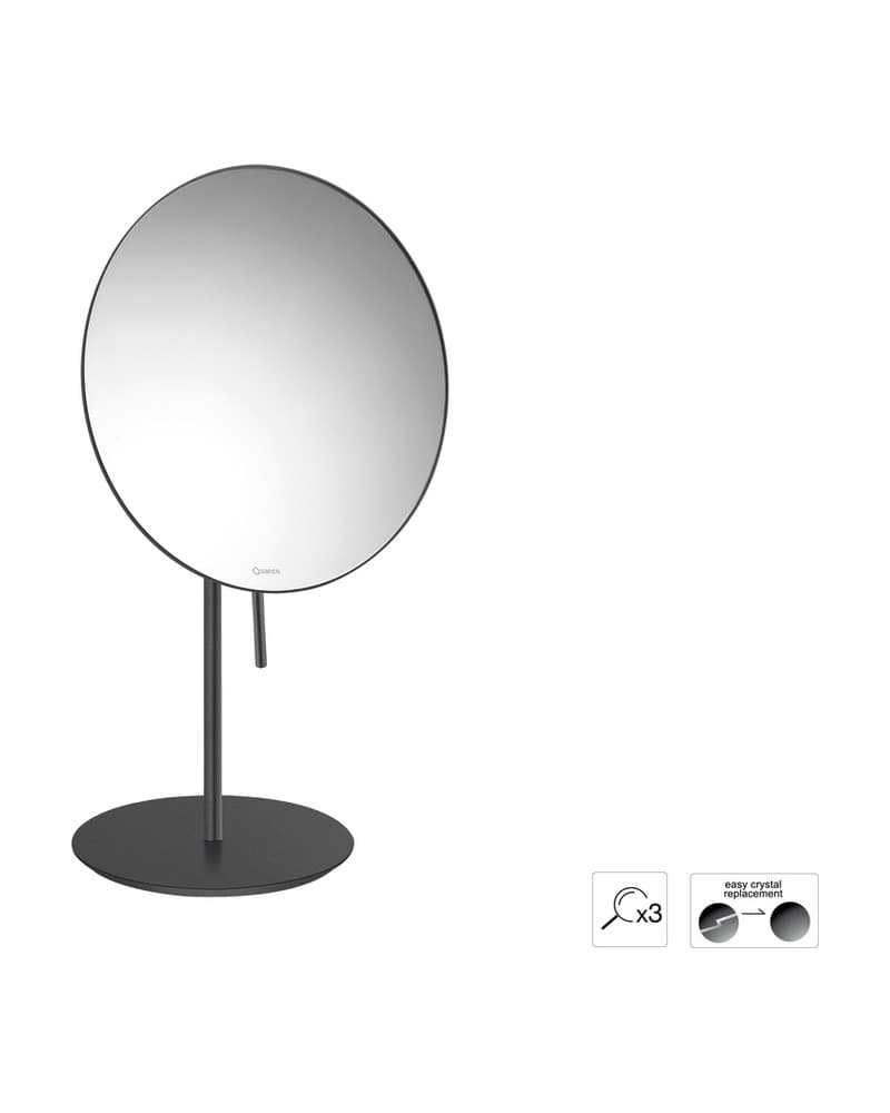 Μεγεθυντικός Καθρέπτης Επικαθήμενος (x3) Sanco Cosmetic mirrors MR-703-122 Graphite Dark Φ20x33,5cm