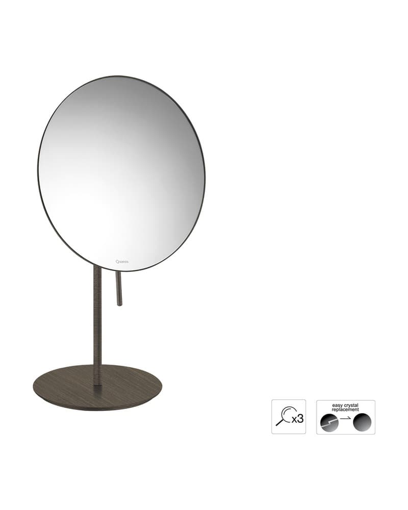 Μεγεθυντικός Καθρέπτης Επικαθήμενος (x3) Sanco Cosmetic mirrors MR-703-DM25 Dark Bronze Mat Φ20x33,5cm