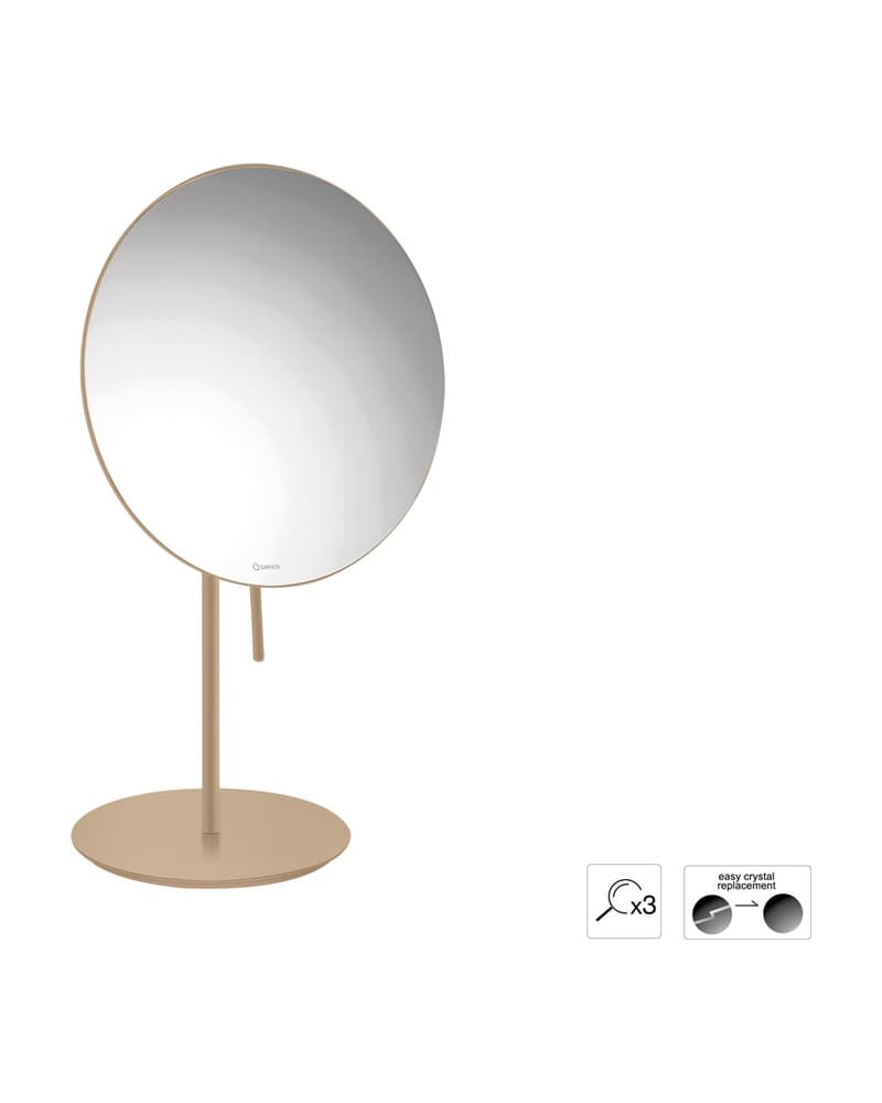 Μεγεθυντικός Καθρέπτης Επικαθήμενος (x3) Sanco Cosmetic mirrors MR-703-M103 Mocha Mat Φ20x33,5cm