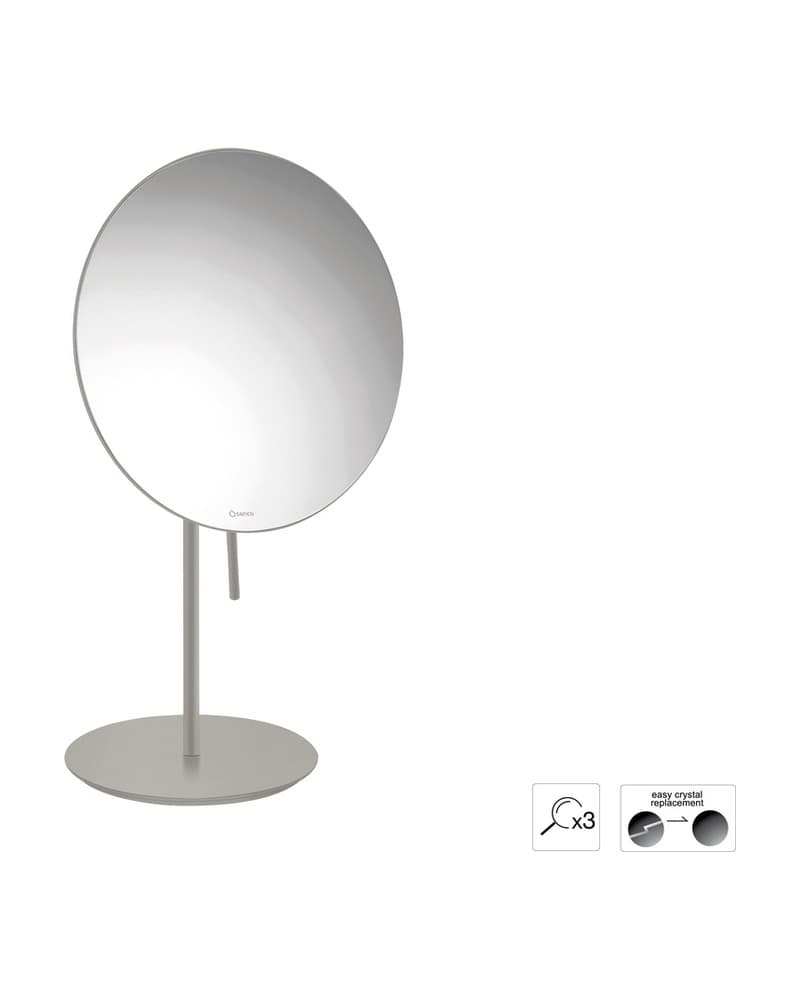 Μεγεθυντικός Καθρέπτης Επικαθήμενος (x3) Sanco Cosmetic mirrors MR-703-M104 Cement Gray Mat Φ20x33,5cm