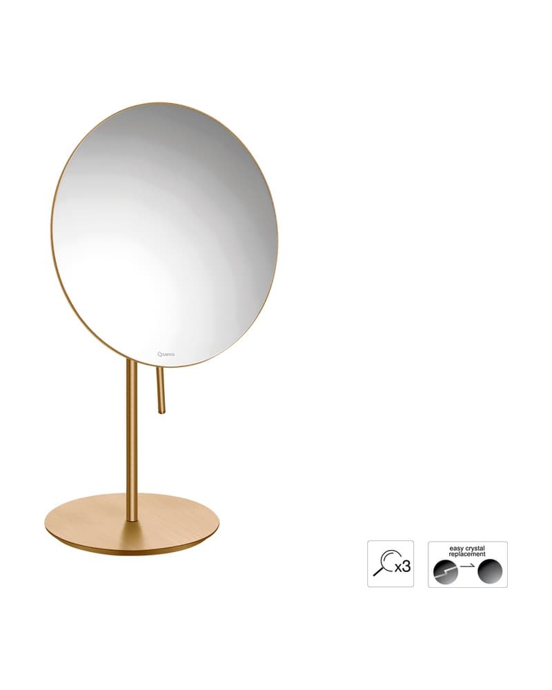 Μεγεθυντικός Καθρέπτης Επικαθήμενος (x3) Sanco Cosmetic mirrors MR-703-PVD-01BR PVD Warm Bronze Brushed Φ20x33,5cm