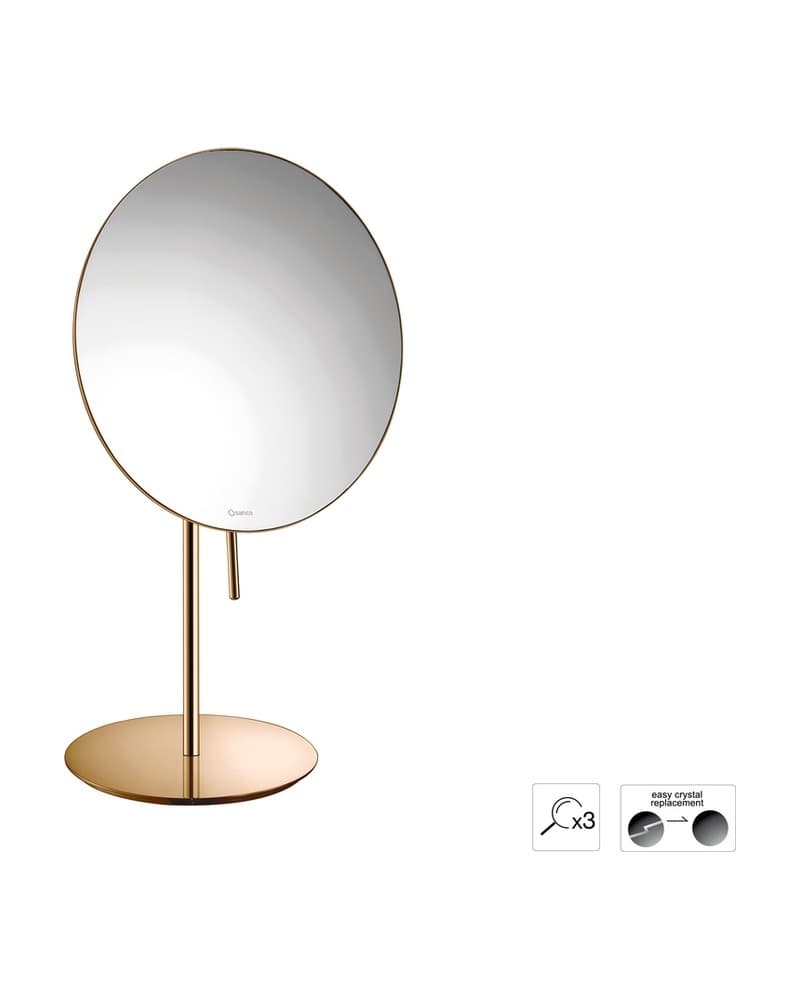 Μεγεθυντικός Καθρέπτης Επικαθήμενος (x3) Sanco Cosmetic mirrors MR-703-PVD-01PL PVD Warm Bronze Polished Φ20x33,5cm