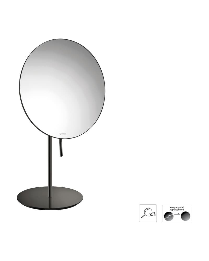 Μεγεθυντικός Καθρέπτης Επικαθήμενος (x3) Sanco Cosmetic mirrors MR-703-PVD-05PL PVD Gun Metal Polished Φ20x33,5cm