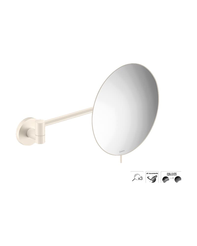 Μεγεθυντικός Καθρέπτης Επιτοίχιος (x3) Sanco Cosmetic mirrors MR-705-Μ102 Beige Mat Φ20x33,5cm