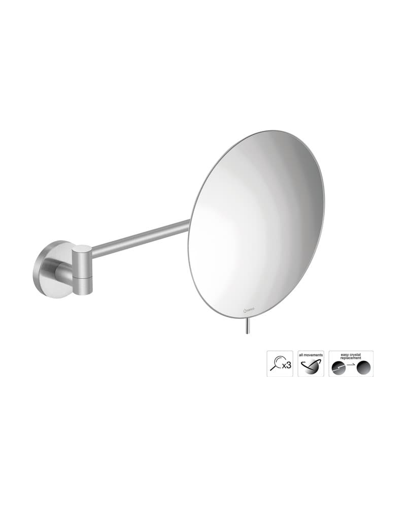 Μεγεθυντικός Καθρέπτης Επιτοίχιος (x3) Sanco Cosmetic mirrors MR-705-PVD-11BR PVD Nickel Steel Φ20x33,5cm