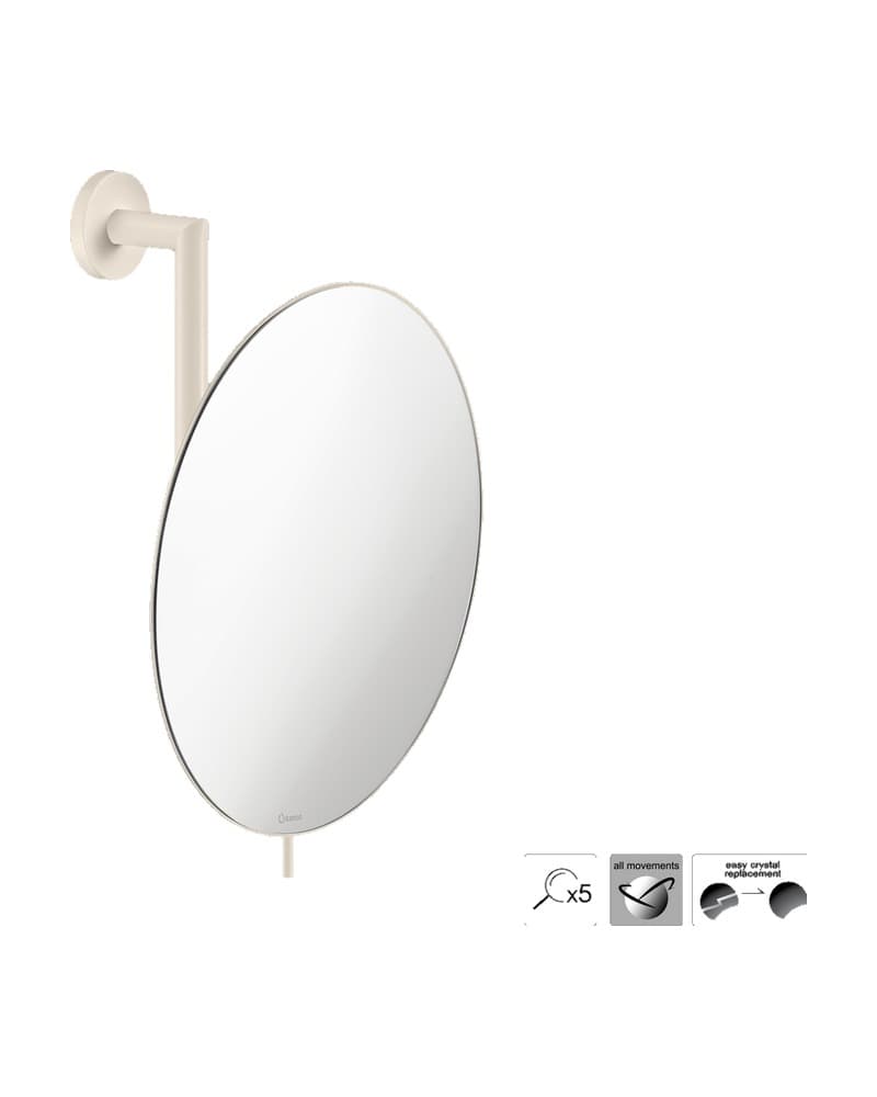 Μεγεθυντικός Καθρέπτης Επιτοίχιος (x5) Sanco Cosmetic mirrors MR-764-Μ102 Beige Mat Φ25x13x30cm
