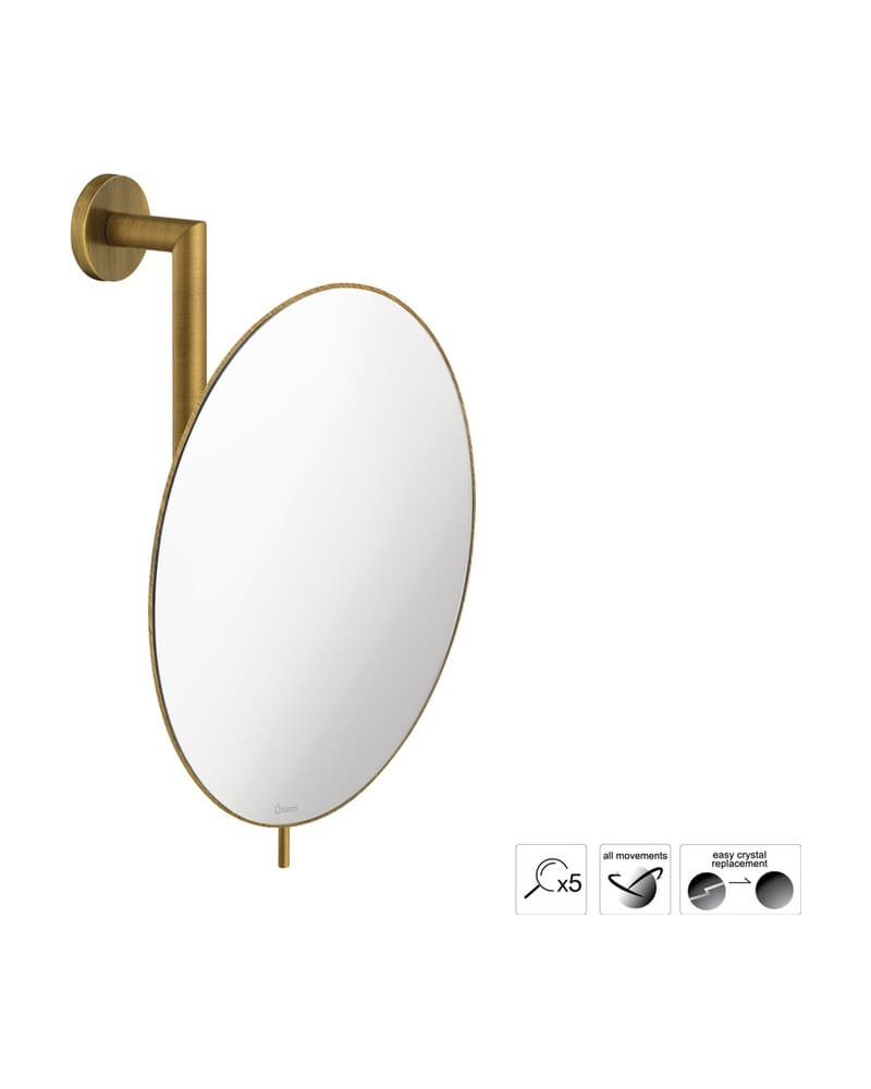 Μεγεθυντικός Καθρέπτης Επιτοίχιος (x5) Sanco Cosmetic mirrors MR-764-Μ25 Bronze Mat Φ25x13x30cm