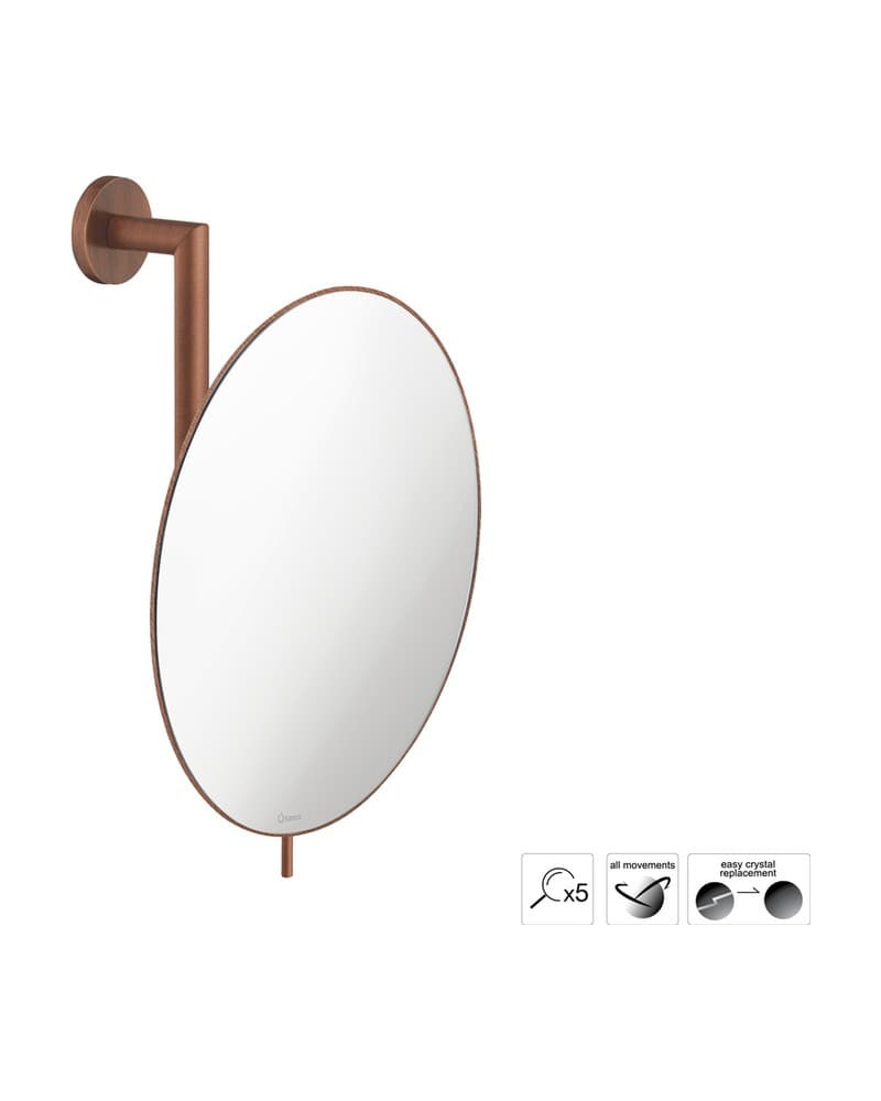 Μεγεθυντικός Καθρέπτης Επιτοίχιος (x5) Sanco Cosmetic mirrors MR-764-Μ26 Rame Mat Φ25x13x30cm