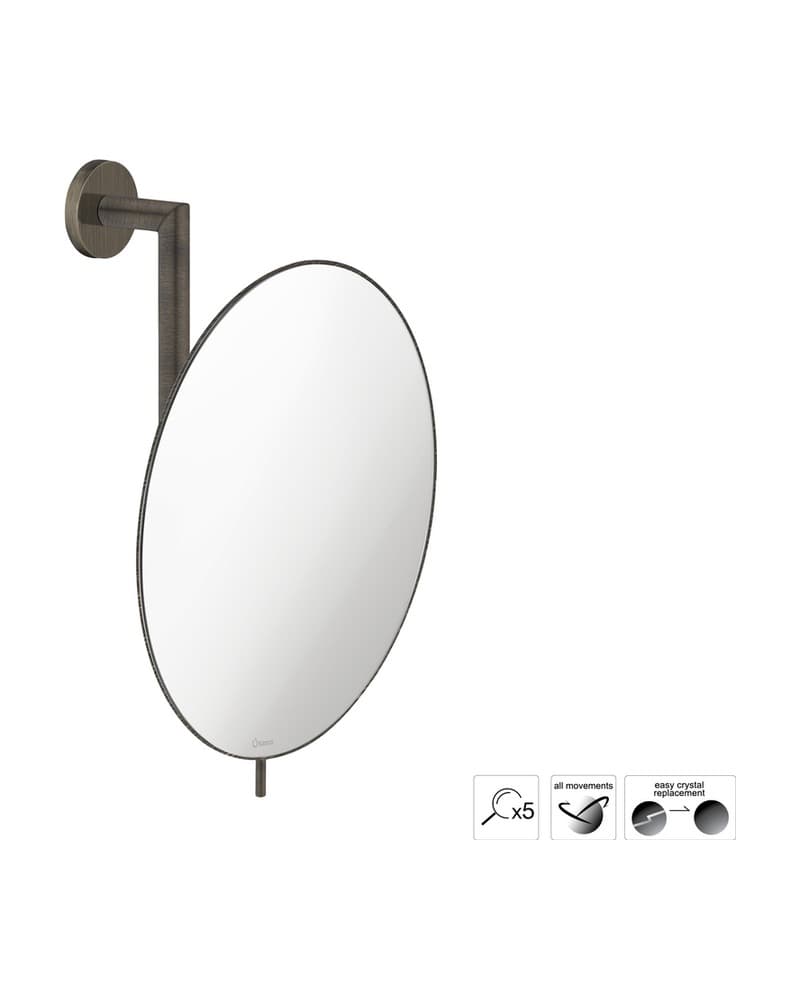 Μεγεθυντικός Καθρέπτης Επιτοίχιος (x5) Sanco Cosmetic mirrors MR-764-DM25 Dark Bronze Mat Φ25x13x30cm